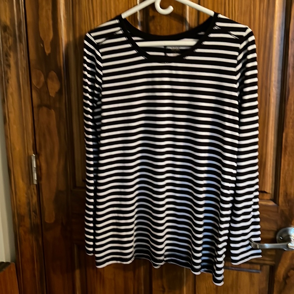 ANA Striped longer-length t-shirt